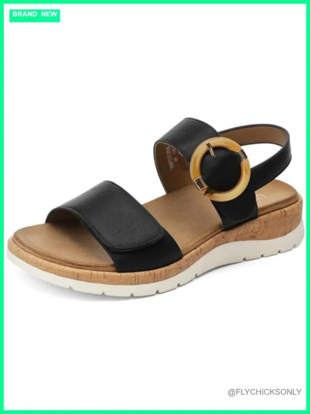 Womens Low Wedge Walking Sandals with Arch Support Cushion Insole Adjustable